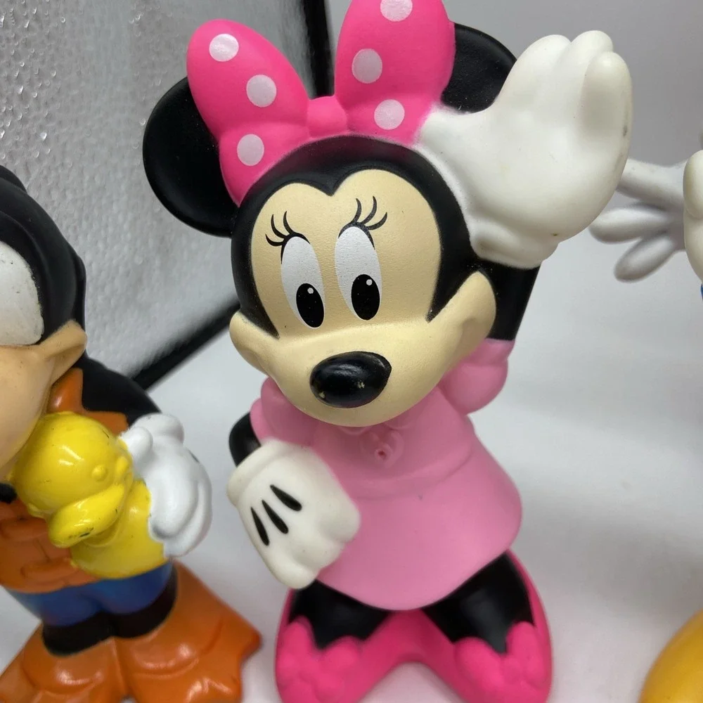 Disney Mickey Mouse Friends Rubber Bath Toy Set 8pc Mickey Minnie Donald Goofy